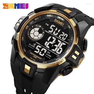 Relojes de pulsera SKMEI Moda Reloj digital Reloj despertador Semana Noche Luz Hora Chime 24 Sistema Movimiento electrónico Cool 2123