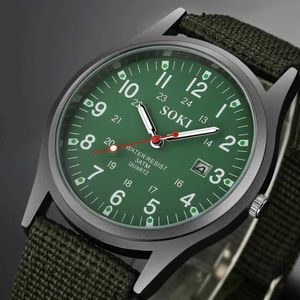 Relojes de pulsera SOKI, relojes de pulsera militares de cuarzo con correa de nailon para hombre, reloj de lona deportivo militar, relojes informales luminosos de diseñador, reloj inteligente para hombre L2303