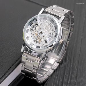 Montres-bracelets en acier hommes montres conception creuse Quartz classique Masculino Relojes Hombre montre-bracelet d'affaires horloge de luxe Drop Ship Saati