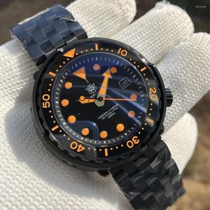Relojes de pulsera STEELDIVE 1975XT Black Tuna Diver Wach Mechanical BGW-9 Luminous Automatic Wrist Watch Men 316L Steel 300m Waterproof NH35