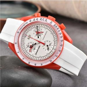 Relojes de pulsera Prueba Relojes de marca originales para hombres Correa de goma Fecha automática Diaria Reloj de pulsera con cronógrafo de cuarzo resistente al agua Relojes