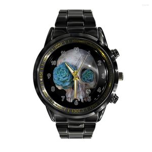 Relojes de pulsera Trend Watch Skull Men's Calendar Alloy Horror Relojes Business Sports Wrist
