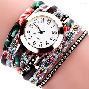 Relojes de pulsera Reloj Explosion Mujer Wrap Around Correa larga Cuarzo Moda Estampado Cinturón Señoras Reloj De Mujer