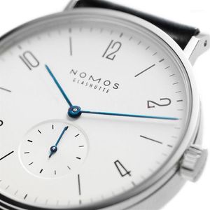 Relojes de pulsera Relojes de mujer entera Marca Nomos Hombres y diseño minimalista Correa de cuero Moda Cuarzo simple Resistente al agua WA302T