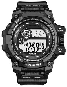 Montres-bracelets prix de gros numérique hommes montres étanche Sport montre en plein air avec LED rétro-éclairage minuterie alarme montre-bracelet homme P2029
