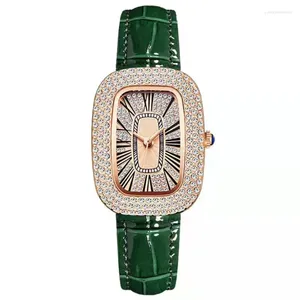 Montre-bracelettes wokai mode de haute qualité luxe en diamant complet pigeon œuf dame quartz ceinture watch girl étudiant procure horloge vintage