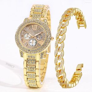 Relojes de pulsera Reloj de mujer Diamante Escala Cuarzo Señoras Relojes de pulsera Pulsera de diamantes de imitación Mujer Relogio Feminino