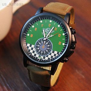 Wallwatches Yazole Watch Men Sports Waches Brown Leather Band Analog Quartz Wutphes Watch Man Watch Relogio Masculino Reloj Hombre 2022 L220914