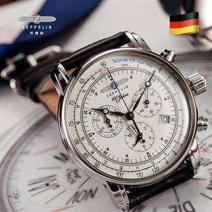 Relojes de pulsera Zeppelin Airship Versión conmemorativa Retro Negocios Ocio Relojes de cuero de cuarzo Reloj de pulsera con esfera redonda Reloj para hombres 240k