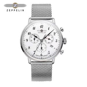 Montres-bracelets Zeppelin Montres Hommes Allemand Hommes Montre Chronographe Montre À Quartz Hommes Simple Affaires Casual Bande En Acier Inoxydable Montre Étanche 230215