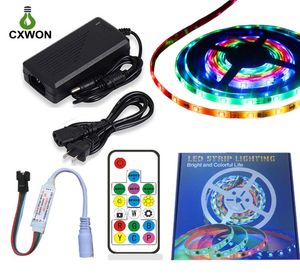 WS2811 Tira de LED 12V RGB Pixel Kit incluye adaptador 5A Controlador de 14 teclas 3060Leds IP20 IP65 IP67 Direccionable Programable WS28114351463