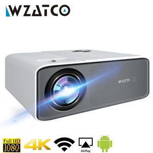 WZATCO C5A projecteur LED 4K intelligent Android WIFI 19201080P Proyector Home cinéma 3D lecteur vidéo multimédia 6D Keystone jeu Beamer 231018