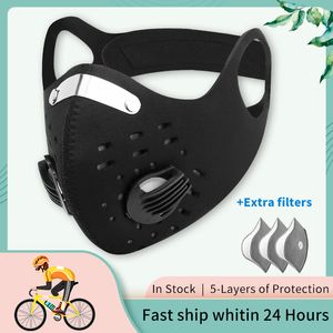 X-TIGER Pro Sport Masque Filtre à charbon actif Anti-pollution Masque anti-poussière Masque facial lavable Masques antiviraux Cyclisme Visage