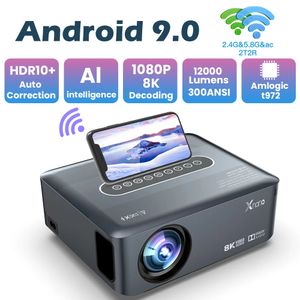 X1 8K 4K 1920 X 1080P Projecteur Amlogic T972 300ANSI Dual WiFi BT5.0 HDR10 VOIX CONTRÔLE VIDEO PORTABLE MÉDICA HOME