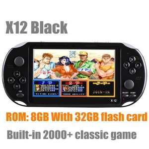 Joueurs de jeu portables X12 PLUS Console portable rétro intégrée 2000+ Mini lecteur vidéo 7,1 pouces écran IPS 8G + 32G