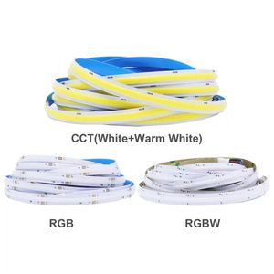 LED COB CCT/RGB/RGBW Strip de luz 840LEDS/m Fob FOB FOB FOB RA90 LED LED LINEAL DIMBABLE DC24V 12V