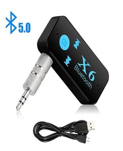 X6 Bluetooth Transmetteur Adapter Receiver O Wireless Mini AUX USB 3.5 mm Jack Handsfree Car Kit2537137