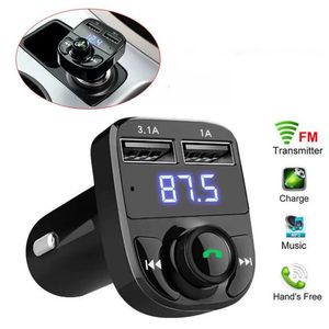 Transmetteur FM X8 Aux Modulator Kit mains libres Bluetooth Car Audio MP3 Player avec 3.1A Charge rapide Double chargeur USB avec emballage de vente au détail