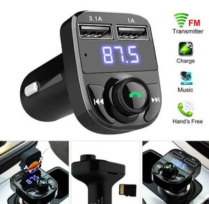 T￩l￩phone cellulaire FM TRANSTEURS X8 BLUETOOTH CAR MP3 AUX Modulateur Hands Free Multi-fonction 3.1A Chargeur rapide USB Chargeur USB
