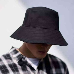 Xfhh Large Sun s Men Summer Double Side Bucket Men Pure Color Panama Fedoras Outdoor Fisherman Hat Visor Basin Cap