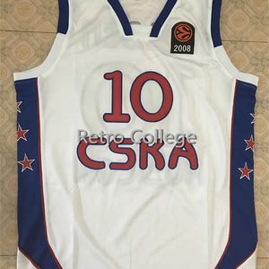 Xflsp Mens 10 Jon Robert J.R. Holden CSAK ÉQUIPE RUSSIE Vintage Maillot de basket-ball Uniformes Chemises cousues