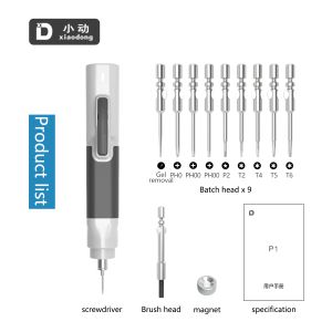 Xiaodong p1 Tournevis électrique outil de démontage professionnel pour iPhone Android Huawei Téléphones tablettes Réparation Outils d'ouverture