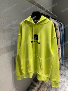 Xinxinbuy Men Designer Hoodies détruits lettre Paris Latch Paris Cotton Pullover Femmes jaune vert blanc noir Purple Xs-2xl