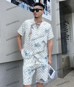 Xinxinbuy Men Designer Tee T-shirt 2024 Italie Zoo Girafe à motifs jacquard en soie à manches longues en coton