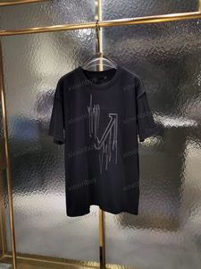 xinxinbuy Hommes designer Tee t-shirt 23ss fréquence Lettre broderie 1854 manches courtes coton femmes blanc noir vert bleu XS-XL