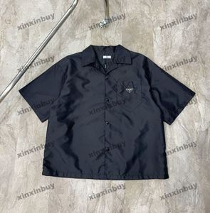 Xinxinbuy Men Designer Tee T-shirt 2024 Pocket Nylon Milan Ensemble à manches courtes Coton Femmes Black Blanc S-XL