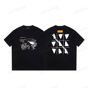 Xinxinbuy Hombres diseñador Tee camiseta 23ss Paper Plane Letters enrejado estampado manga corta algodón mujeres blanco negro rojo verde XS-L