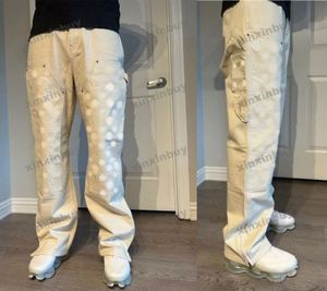 xinxinbuy Hombres mujeres diseñador pantalón Denim estampado letra tela jacquard Primavera verano algodón Pantalones casuales carta caqui Gris albaricoque negro M-2XL