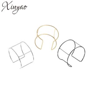 Xinyao 6 pcs/lot Dia 6.5 cm Bracelet de manchette vierge Base de bracelet or/argent couleur bracelets paramètres pour les résultats de bijoux à bricoler soi-même F876 Q0717