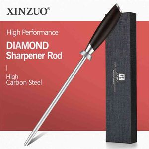 XINZUO Couteau professionnel en acier au carbone Diamond Sharpener Rod Durable Grinder Couteaux Outils Affûtage Stick Blades 210615