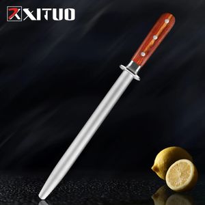 XITUO-afilador de cuchillos de cocina, vástago redondo de aleación de acero profesional, sistema de piedra 240122