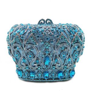 XIYUAN Bloem Vrouwen Kristal diamant Avondtassen Bruiloft Cocktail Handtassen Portemonnees Bruids Metalen Clutch Bag koppelingen