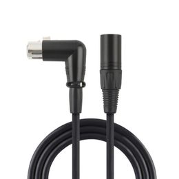 Cable XLR Ángulo recto Hembra XLR a Masculino Cable de micrófono de 3 PIN equilibrado para aplicaciones de grabación, mezcladores, sistemas de altavoces, DMX