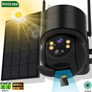 Xmicsee Caméra Solaire 2.4gHz Wifi Surveillance Caméra IP Extérieure Caméra Extérieure PTZ Sans Fil Énergie Solaire Batterie Intégrée iCsee L230619