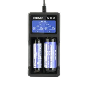 Cargador de batería XTAR VC2 18650, batería de prueba, cargador USB con pantalla de capacidad para cargadores de batería de iones de litio 10400-26650 21700 18650