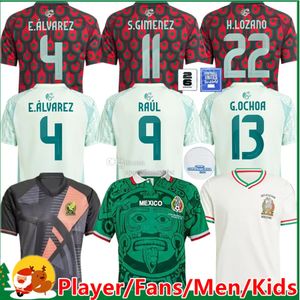 XXXL 4XL México 2024 Copa América RAUL CHICHARITO camisetas de fútbol 2025 LOZANO DOS 24 25 mujer H.LOZANO Hombres Niños portero Camisetas de fútbol Uniformes de manga larga