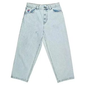 Y2K Big Boy Jeans Pantalones Hip Hop Dibujos animados Gráfico Bordado Baggy Hombres Mujeres Harajuku Talle alto Pantalón ancho Streetwear 240304