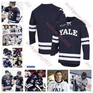 Yale Bulldogs Hockey Jersey Jack Stark David Andreychuk Reilly Connors Will Richter Iisai Pesonen Seiya Tanaka-Campbell Owen Forester Rhys Bentham Custom Jerseys