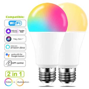 Yandex Alice Smart Bulb 15W Color WiFi Light RGB E27 LED Lamp 220V 110V Alexa Google Home Assistant Siri Voice Control Dimmable H220428