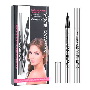 12 unids/set YANQINA Cool lápiz delineador de ojos negro tubo rojo plateado impermeable de larga duración lápiz delineador de ojos herramientas de maquillaje