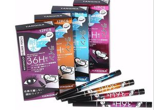 YANQINA 36H Maquillage Eyeliner Crayon Étanche Noir Eyeliner Stylo Pas De Blooming Précision Liquide Doublure Pour Les Yeux 12pcs / boîte DHL expédition