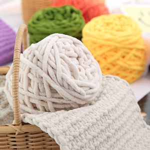Fil 100g/boule Chenille coton à rayures glacées douces bricolage utilisé en gros de fil de laine épais pour écharpes tricotées à la main P230601