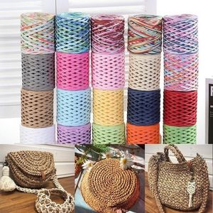 Yarn 200M Natural Raffia Straw For Knitting Crocheting Paper Threads DIY Handmade Summer Sunhat Beach Bag Free 231212