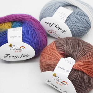 Fil 50g / Ball 16S / 1 Ply fil de laine utilisé pour le tricot et le crochet pour les chandails écharpes longue teinture douce et chaude Lanas livraison gratuite P230601