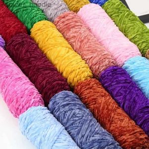 Yarn Diy Pleuche Chenille Yarn Gold Lustre Velvet Knitting Material de costura tejido para bufanda / suéter / muñeca 100g 180m L231130