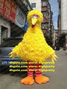 Disfraz de Mascota de Barrio Sésamo de pájaro grande amarillo, traje de personaje de dibujos animados para adultos, traje para salidas familiares, exposición comercial zx2983
